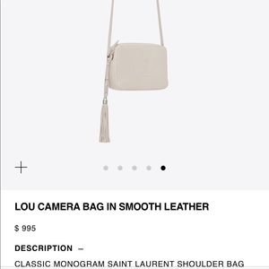 Yves Saint Laurent Bags | Brand New Ysl Lou Camera Bag In Smooth Leather | Poshmark